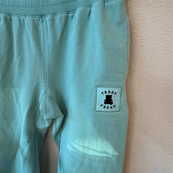 Teddy Fresh Women's Teal Jogger Pants Size Med Athleisure Cozy - Picture 4 of 7